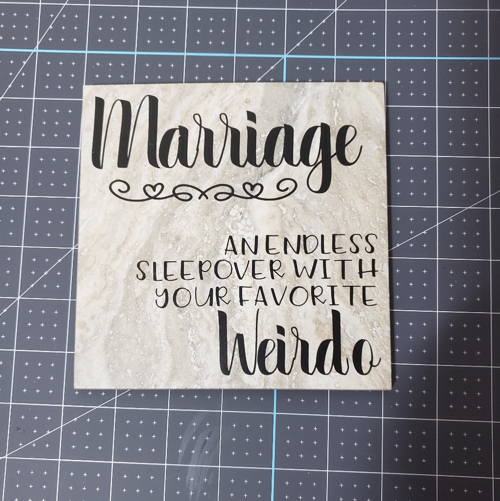 Marriage quote decorative tile 6" x 6"